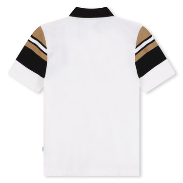 BOSS playera polo para niño y adolescente manga corta color blanco
